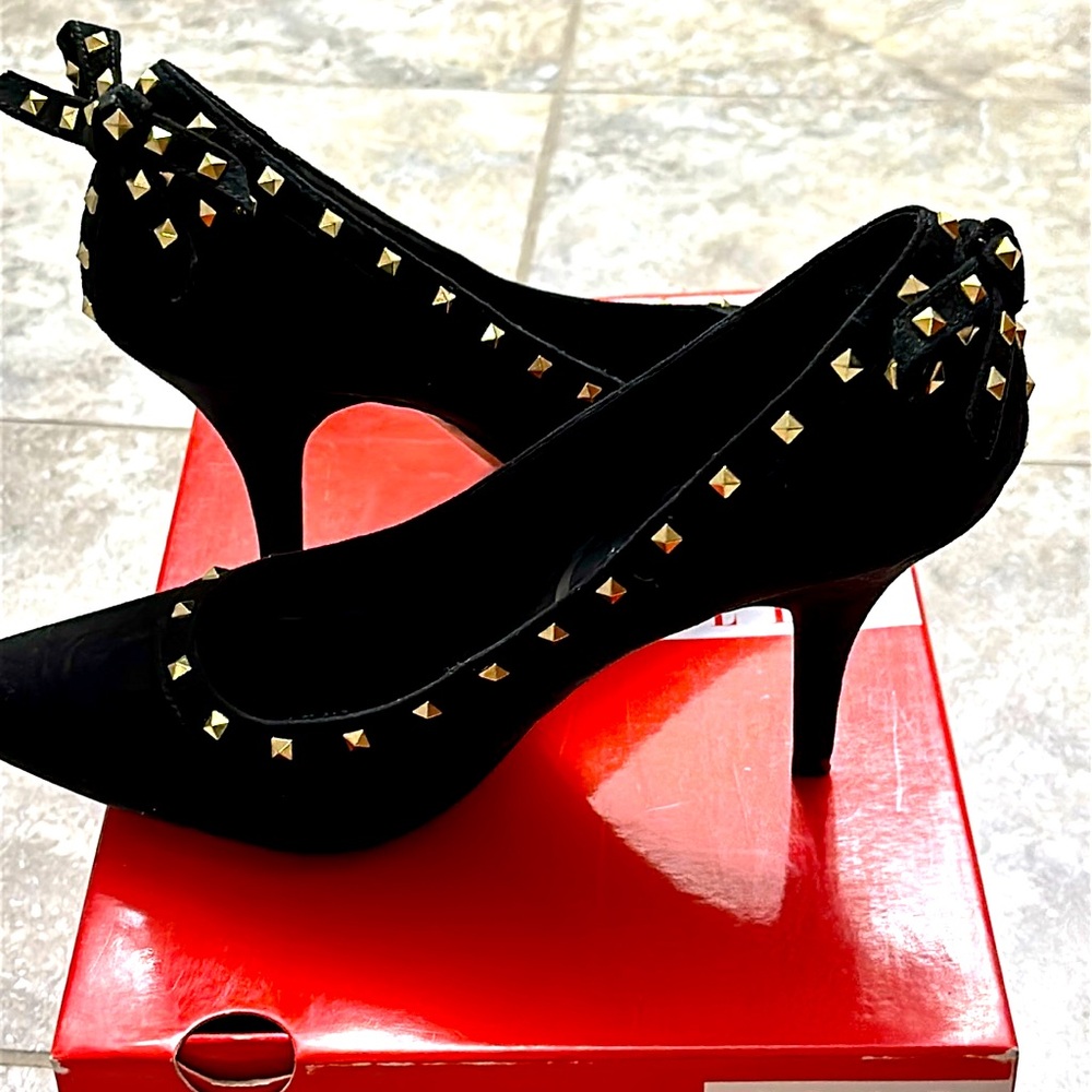 Elle black studded heels - 8.5
